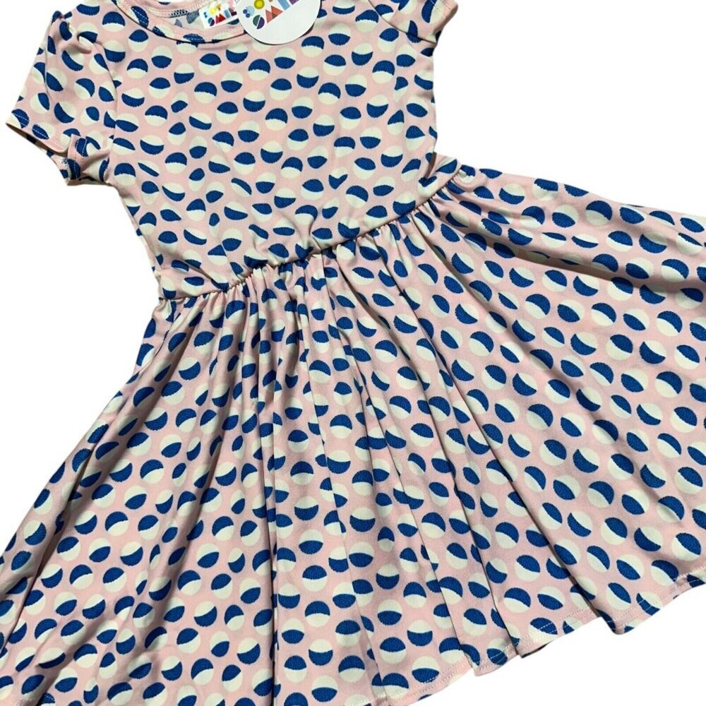 Dot Dot Smile Toddler Girl Size 2T Pink Geometric Cap Sleeve Twirl Dress NWT - Picture 3 of 6